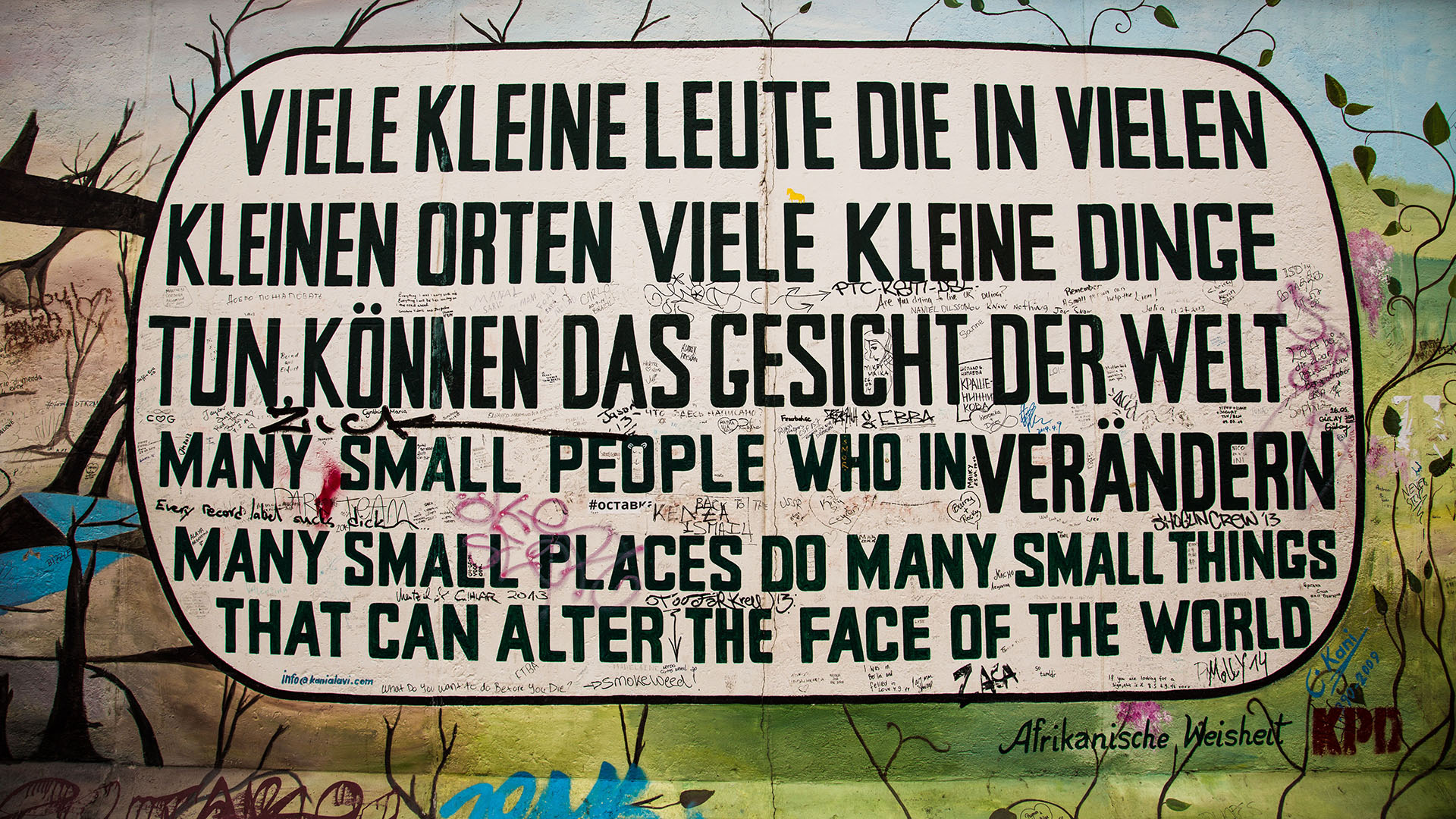 Qutoe written on Berlin wall.